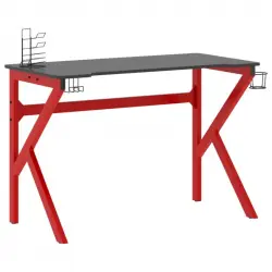 Vidaxl Escritorio Para Juegos Con Patas Forma K Negro Rojo 110x60x75cm