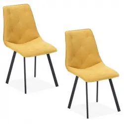 Adec Diamond Silla de Comedor Tejido Mostaza Pack 2 Unidades