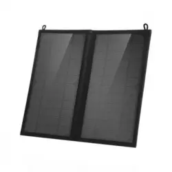 Cargador Solar Universal Usb + Usb-c De 18w Plegable Y Resistente Al Agua Negro