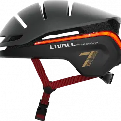 Casco - Livall EVO21, M (54-58 cm), Para patinete y bici, SOS, Luz de posición freno, Iluminación 360, Intermitentes Resistente a lluvia, Negro