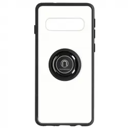 Funda Bimaterial Samsung Galaxy S10 Plus Anillo Metálico Soporte Vídeo Negro