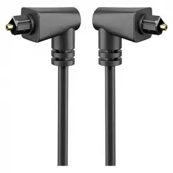 Goobay Cable de Audio Óptico Acodado Toslink Macho/Macho 1m Negro