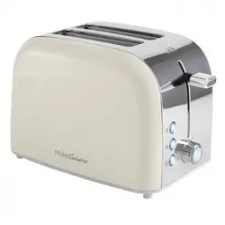 Makecuisine Tostador De Diseño Loft, Inspire Collection - 2 Ranuras Para 2 Rebanadas - Función Cancelar, Descongelar Y Recalentar - Soporte
