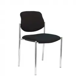 Piqueras y Crespo Villalgordo Silla Fija Bali Negro Chasis Cromo