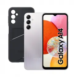 Samsung Galaxy A14 4/128GB Plata Libre + Carcasa Card Slot