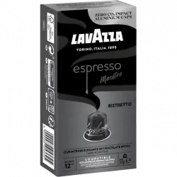 Cápsulas monodosis - Lavazza Espresso Maestro Ristretto, 10 cápsulas, Compatibles con el sistema Nespresso, Negro