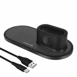 Cargador Inducción Iphone, Smartphone, Apple Watch, Airpods 15w Swissten Negro