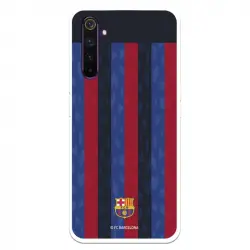 Funda Para Realme 6 Pro Del Fc Barcelona Fondo Rayas Verticales - Licencia Oficial Fc Barcelona