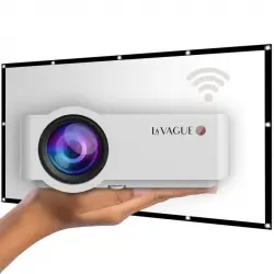 La Vague LV-HD340 Bundle Proyector LED HD WiFi 2500 Lúmenes + Pantalla 2.21x1.25m