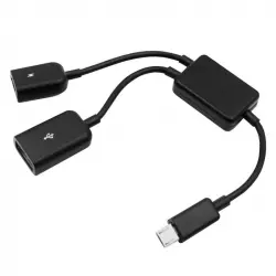 OcioDual Adaptador MicroUSB-B a Micro USB-B/USB 2.0 Macho/Hembra