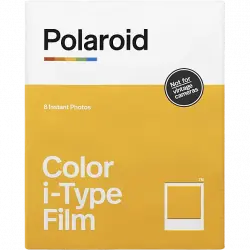 Película fotográfica - Polaroid Color Film i-Type 6000, Sensibilidad ISO 640, 8 fotos, 107 por 88 mm, Blanco