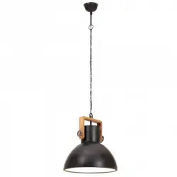 VidaXL Lámpara Colgante Industrial Redonda E27 40cm Negro