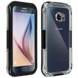 Avizar Funda Protectora Impermeable y Hermética Negra para Samsung Galaxy S6