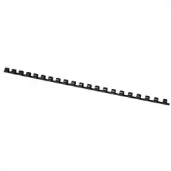 Canutillo Q-connect Redondo 8 Mm Plastico Negro Capacidad 40 Hojas Caja De 100 Unidades