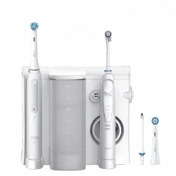 Centro de higiene dental - Oral-B Health Center + iO4 Quite White (ED17 ED15A CW SW), 4 cabezales, Tecnología iO, Bluetooth, Blanco
