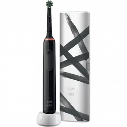 Cepillo eléctrico - Oral-B Pro 3 3500, Con 1 Estuche De Viaje Y Cabezal, Diseñado Por Braun, Negro