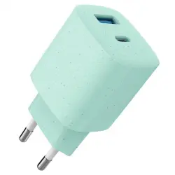 Inves - Cargador De Red Dual USB-A / USB-C 33W Verde