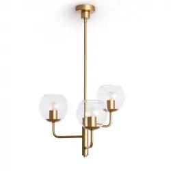 Lámpara Colgante Metal Y Cristal Tribubble