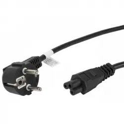 Lanberg Cable de Alimentación CEE 7/7 a IEC 320 C5 Macho/Hembra 1.8m VDE Negro