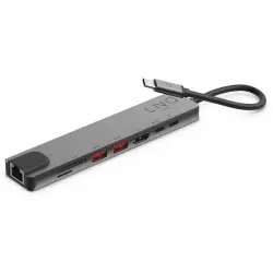 Linq 8en1 Pro Hub USB-C a USB-C/ 2x USB-A / HDMI/ RJ45/ Micro SD/ Tarjeta SD