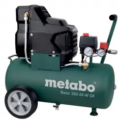 Metabo BASIC 250-24 W OF Compresor 1.5kW/2HP 24L Caudal Entregado 100 L/min