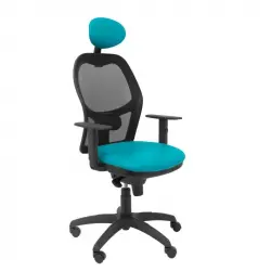 Piqueras y Crespo Jorquera Silla Malla Negra Asiento Similpiel con Cabecero Fijo Verde