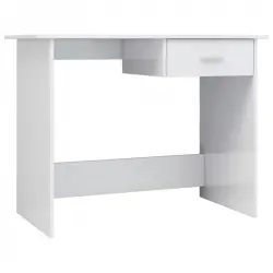 Vidaxl Escritorio De Aglomerado Blanco Brillante 100x50x76 Cm