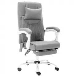 VidaXL Silla de Oficina de Masaje de Tela Gris