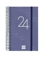 Agenda anual 2024 Finocam A6 Year E5 día por página Azul