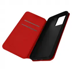 Avizar Funda Tarjetera con Soporte de Vídeo y Solapa Magnética Roja para Oppo A77/Realme Narzo 50 5G