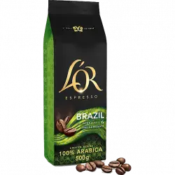 Café en grano - L'Or Brasil, 500g, 100% Arábica, Intensidad 6