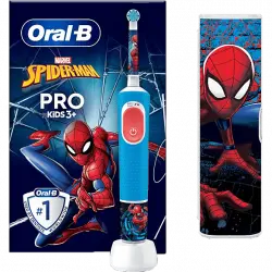 Cepillo eléctrico - Oral-B Pro Kids Spider-Man, 2 Modos, Estuche de viaje, Diseñado Por Braun