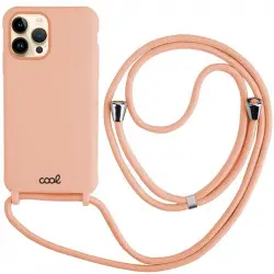 Cool Funda Cordón Liso Rosa para iPhone 14 Pro Max