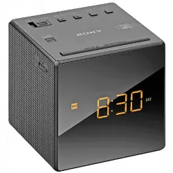Despertador - Sony ICF-C1B, Radio AM/FM, Alarma, Batería de reseva, Negro