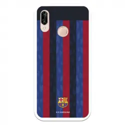 Funda Para Huawei P20 Lite Del Fc Barcelona Fondo Rayas Verticales - Licencia Oficial Fc Barcelona