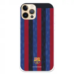 Funda para iPhone 12 Pro del FC Barcelona Fondo Rayas Verticales Licencia Oficial