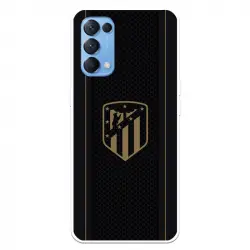 Funda Para Oppo Find X3 Lite Del Atleti Escudo Dorado Fondo Negro - Licencia Oficial Atlético De Madrid