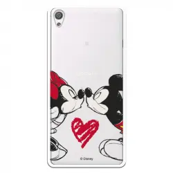 Funda Para Sony Xperia Xa Oficial De Disney Mickey Y Minnie Beso - Clásicos Disney