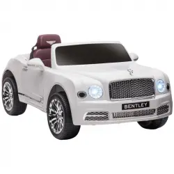 Homcom Coche Eléctrico con Licencia Bentley Mulsanne 12V Blanco para Niños de 3-6 Años