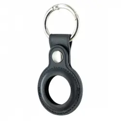 Muvit Llavero Universal de Piel Negro para Apple Airtag
