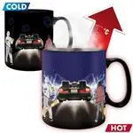Taza termocromática Regreso al Futuro Delorean, Doc Brown y Marty