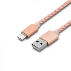 Unotec Cable Metálico USB-C a USB 1m Rosa Dorado