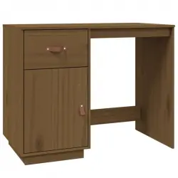 Vidaxl Escritorio De Madera Maciza De Pino Marrón Miel 95x50x75 Cm