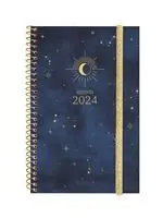 Agenda anual 2024 Finocam A6 Design Collection E5 semana vista horizontal Moon