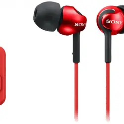 Auriculares de botón - Sony MDR-EX110APR, Con micrófono, 103dB, Especial Android, Jack 3.5mm, Rojo