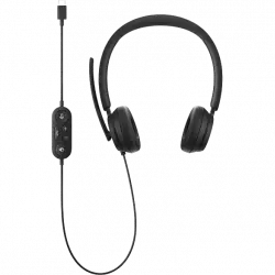 Auriculares - Microsoft Modern USB-C Headset, Micrófono, USB-C, Control volumen, 91 dB, Negro