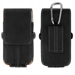 Avizar Funda con Mosquetón Negra para Smartphone de 5.5"