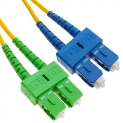 BeMatik Cable de Fibra Óptica SC/PC a SC/APC Monomodo Duplex 9/125 OS2 1m