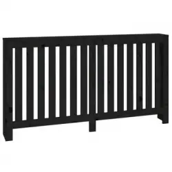 Cubierta De Radiador Madera Maciza De Pino Negro 153x19x84 Cm Vidaxl