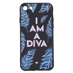 Funda I'm A Diva Silicona Negra Para Iphone 7 - Oficial De La Vecina Rubia